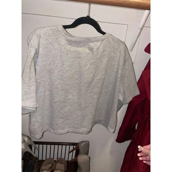 PUMA  XL Gray Logo T-Shirt Short Sleeve Crew Neck crop top oversized - Picture 5 of 5